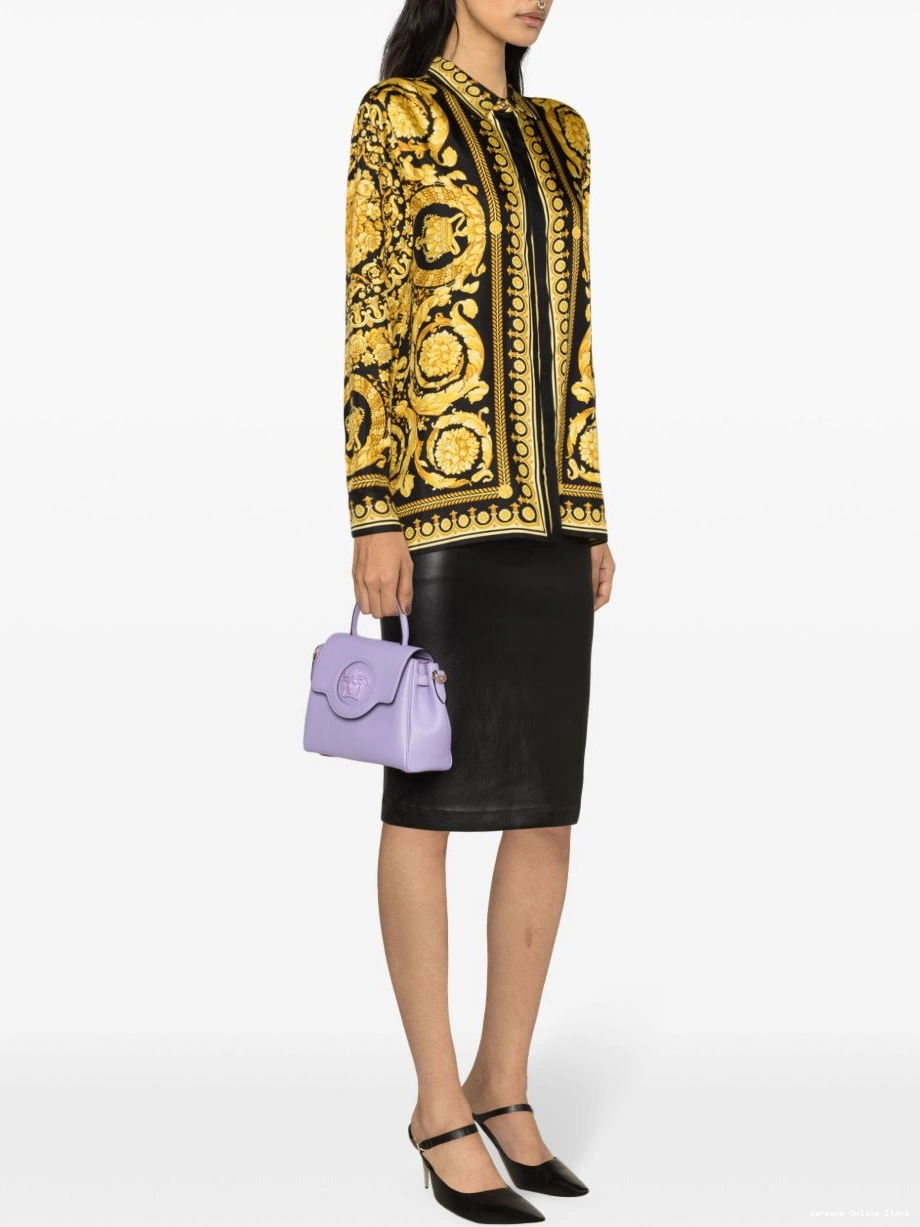 Affordable Women silk Heritage Barocco-print Versace shirt 0413